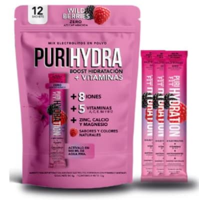 Purihydra, Doypack Hidratacion + Vitaminas Sabor Wild Berry (12un)