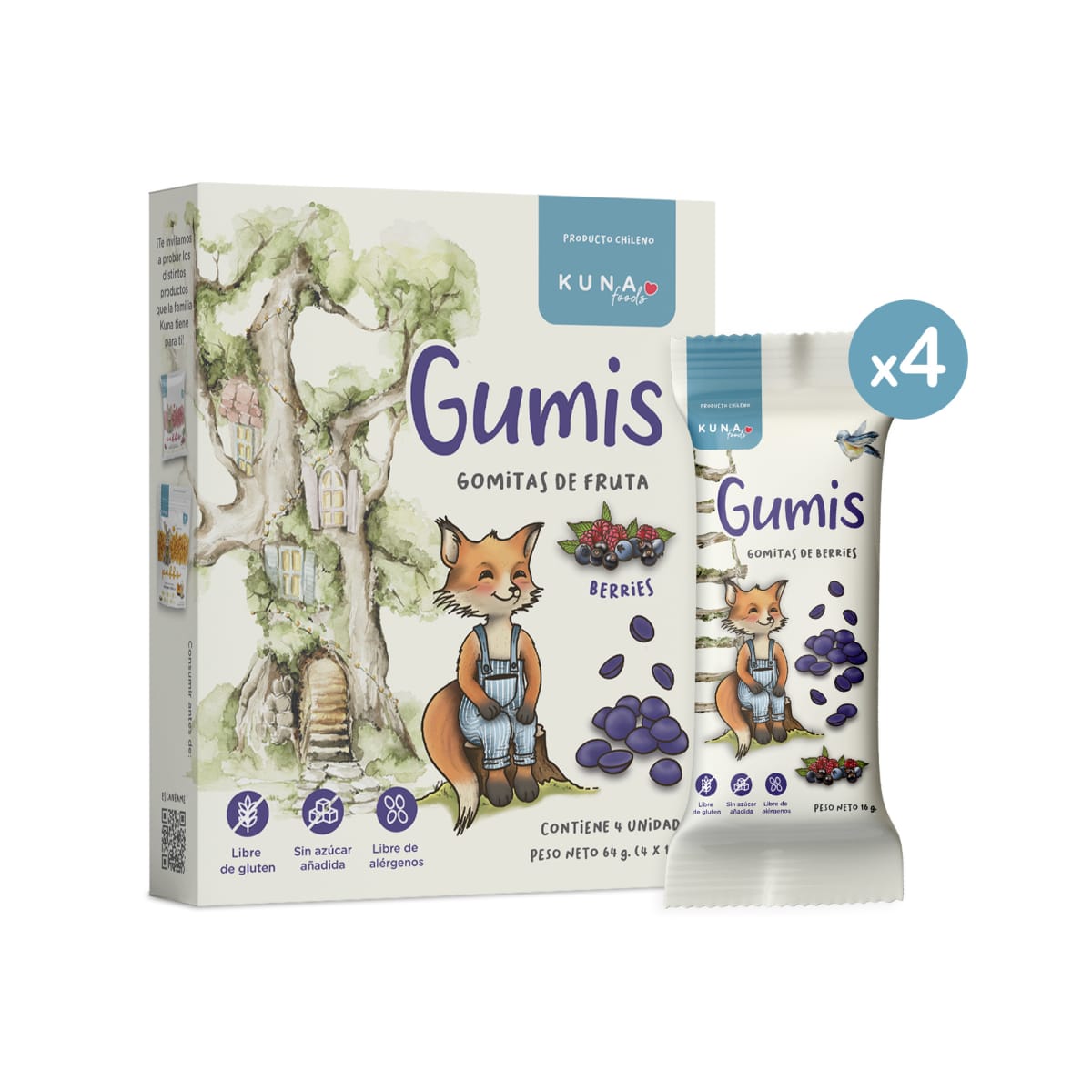 Kuna, Gummis pack sabor Berries