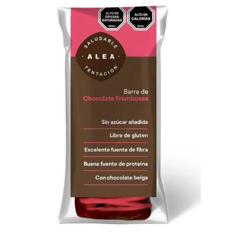 Alea, Barra de Almendra Frambuesa chocolate negro