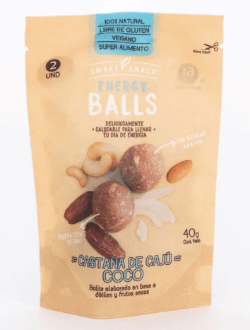 Smart Snack, Energy Balls Castaña de caju Coco