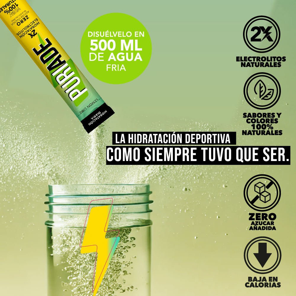 Puriade, Electrolitos en Polvo Sabor Limon