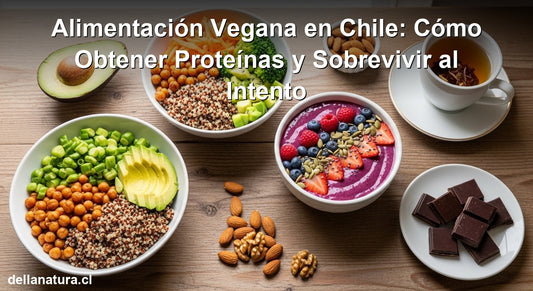 Alimentación vegana Chile proteínas: platos coloridos con quinoa, legumbres y frutos secos