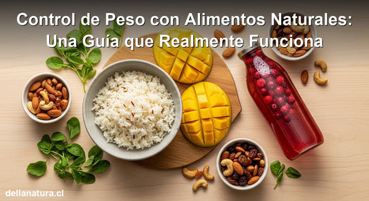 Control de peso con alimentos naturales: arroz basmati, fruta y agua de cranberry