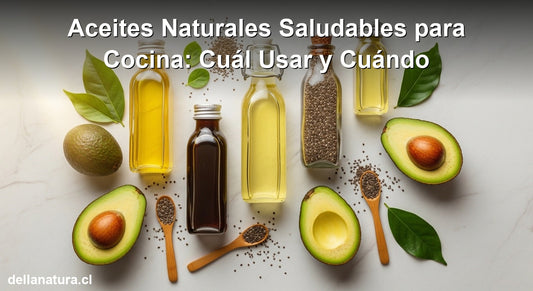 Aceites naturales saludables para cocina sobre superficie de mármol con aguacates y semillas