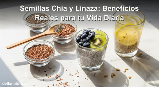 Semillas chia y linaza beneficios: bowls con semillas naturales y pudding de chía con frutas frescas