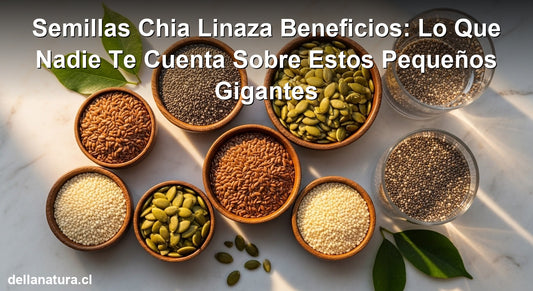 Semillas chia linaza beneficios: variedad de semillas naturales en cuencos de madera