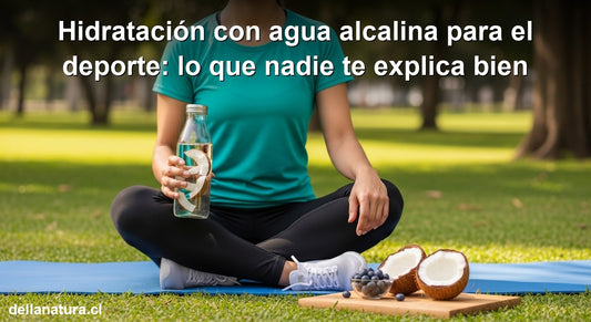 Hidratación deporte agua alcalina natural con frutas y agua de coco