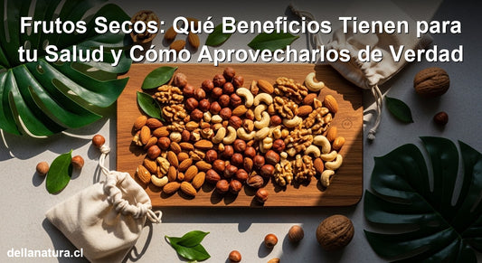 Variedad de frutos secos naturales con beneficios para la salud sobre tabla de madera