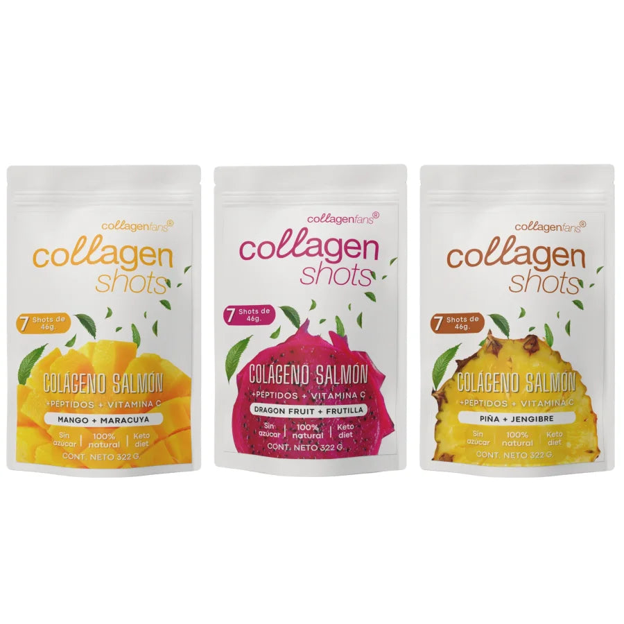 Collagenfans, Shots Colágeno Mango y Maracuya 7 shots 46gr