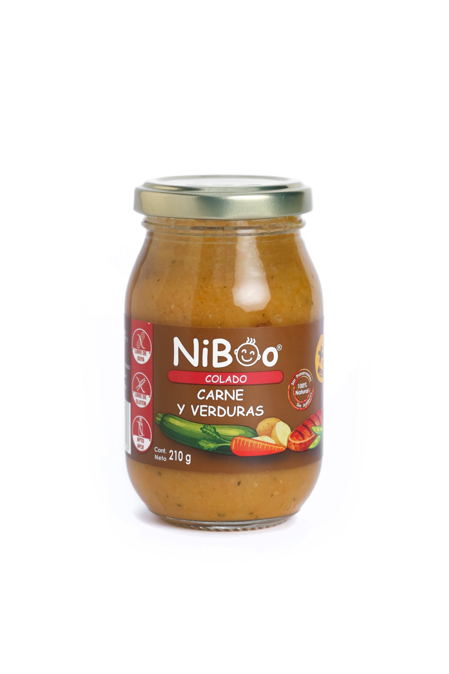 Niboo, Colado carne y verduras 210g