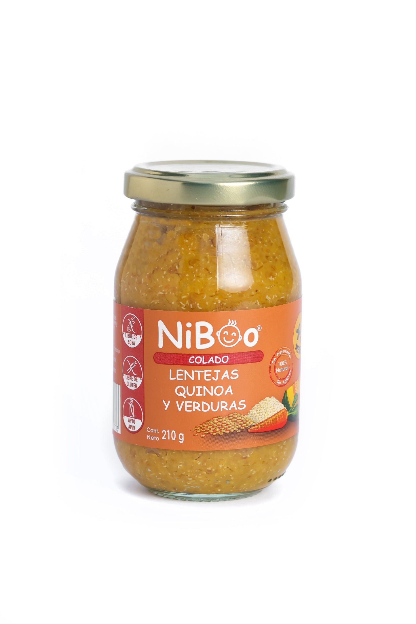 Niboo, Colado lenteja, quinoa y verduras 210g