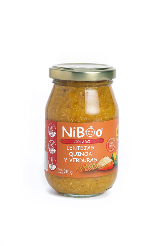 Niboo, Colado lenteja, quinoa y verduras 210g