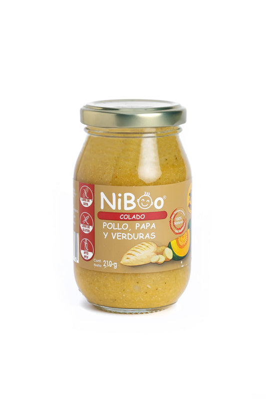 Niboo, Colado pollo, papas y verduras 210g