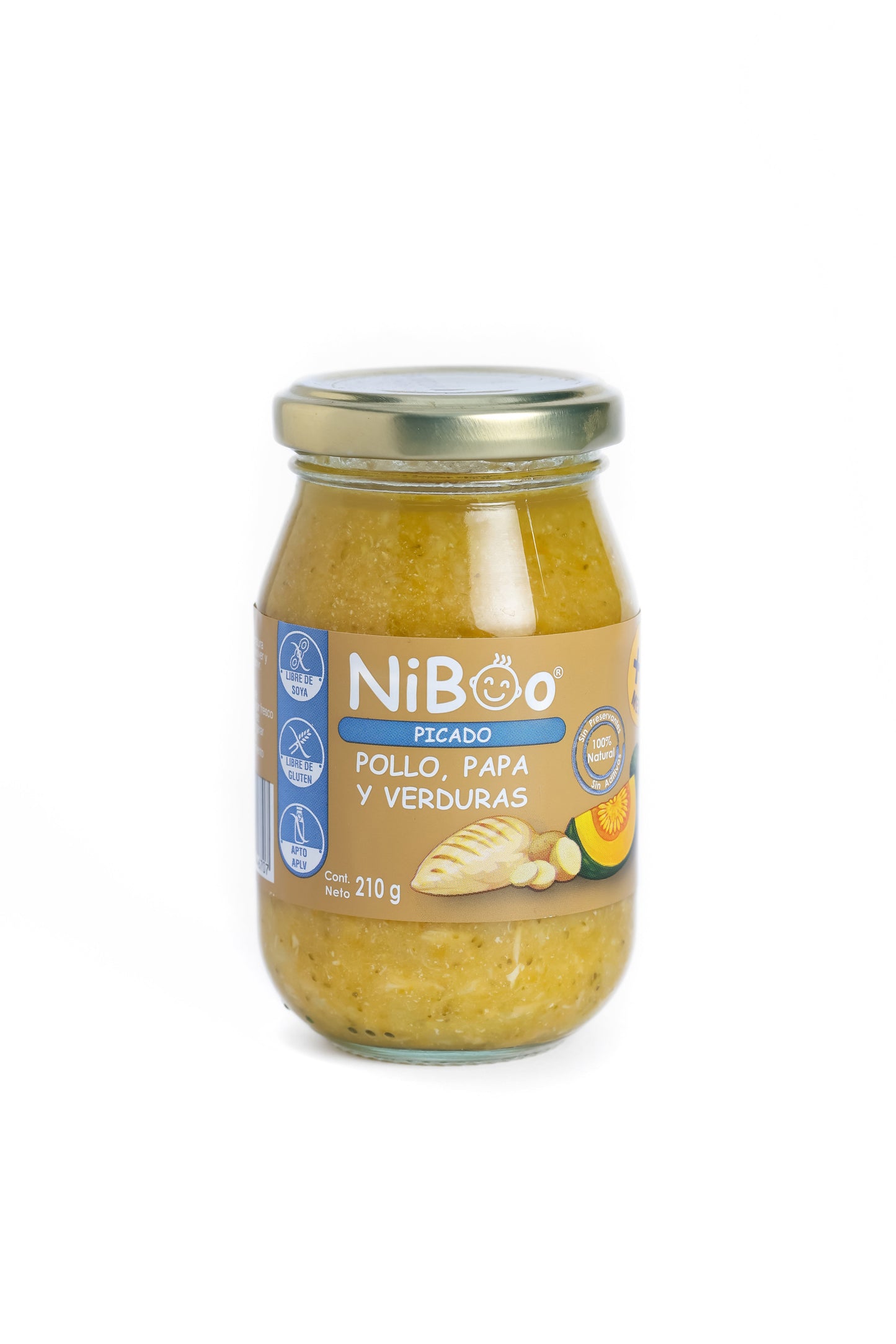 Niboo, Picado pollo, papas y verduras 210g