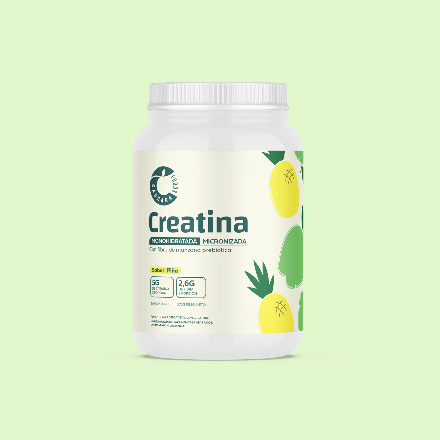 Creatina, Sabor Piña 570gr - Cascara foods