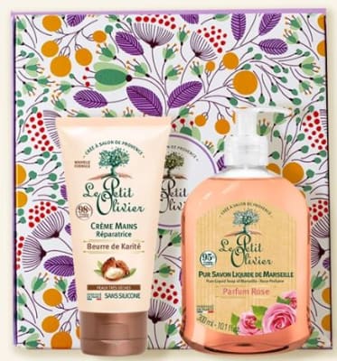 Le Petit Olivier, Set Crema manos karité + jabón liquido rosa