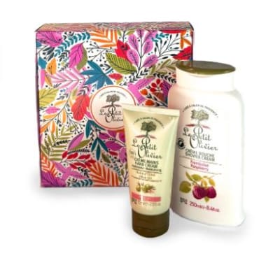 Le Petit Olivier, Set crema manos oliva + crema ducha frambuesa