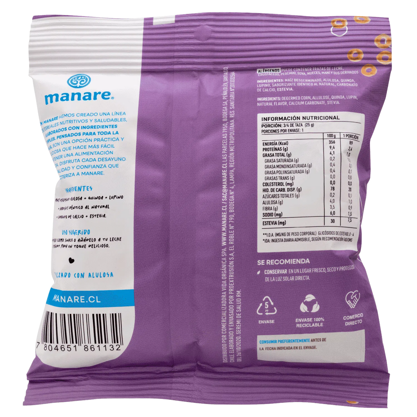 Cereal sin Gluten Cacao, Manare