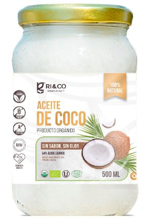 Ri and co, Aceite de coco sin olor - sin sabor