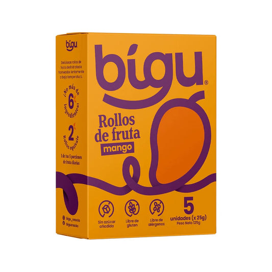 Bigu, Pack Rollo De Fruta de Mango 5un.