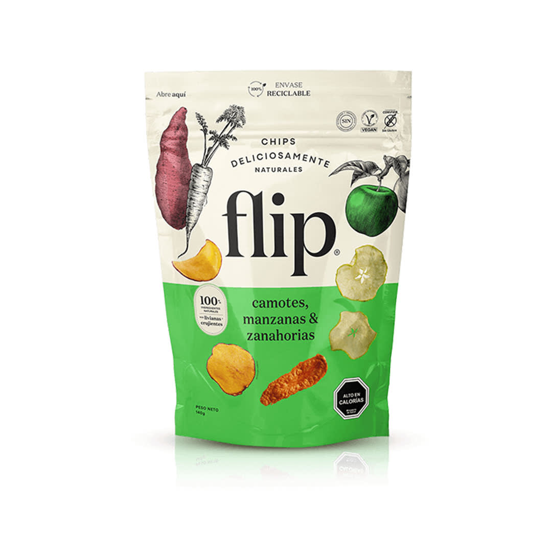 Flip, Chips de Camotes, Manzanas y Zanahorias