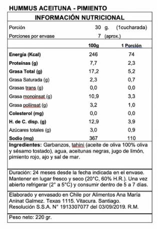 Aceituna Pimiento — I Love Hummus (imagen 2)