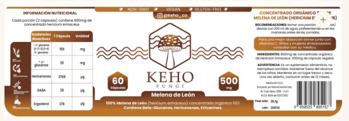 Keho, Melena de León capsulas