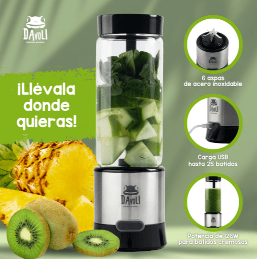 MioBio, Licuadora Portátil Ferro Plateado