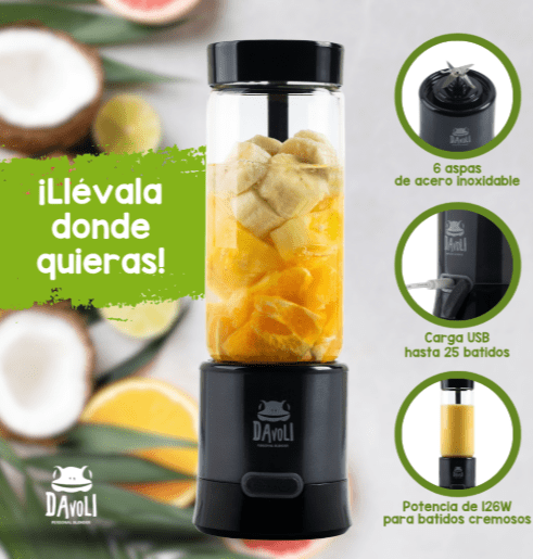 MioBio, Licuadora Portátil Ferro Negro