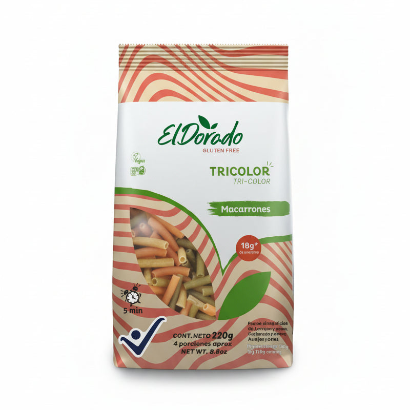 Pasta Macarrones Tricolor