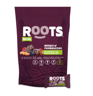 Roots, Mini barra Maqui y Frambuesas 10 uni