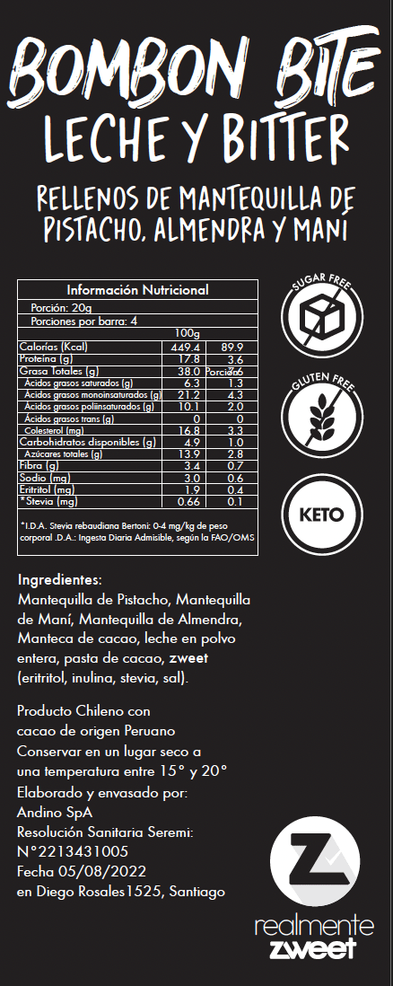 Breik, Bombon choc. Leche relleno de pasta pistacho