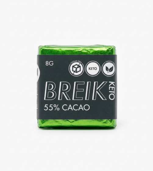 Breik, Chocolate macizo 55%, keto sin azúcar 8g | Dellanatura | Dellanatura