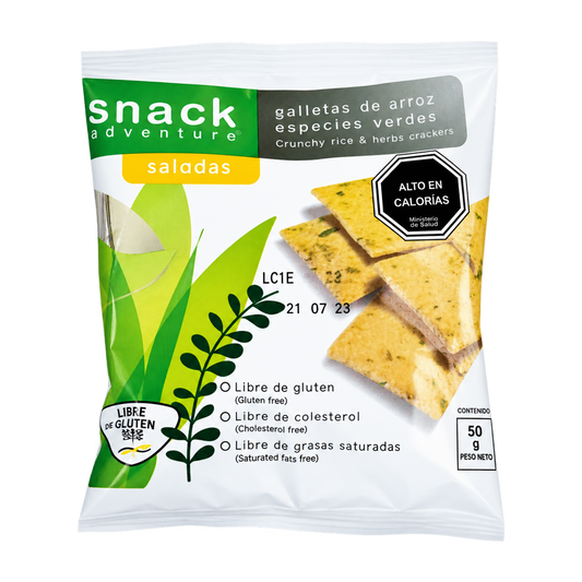 Galletas de Arroz Especies Verdes — Snack Adventure