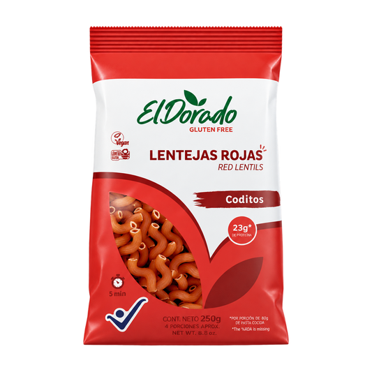 Pasta Coditos Lentejas Rojas — El Dorado