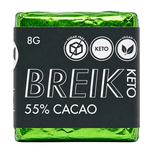 Chocolate Macizo 55%, Keto sin Azúcar 8g — Breik