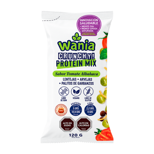 Wania, Crunchy Protein Mix, Tomate Albahaca 120 gr