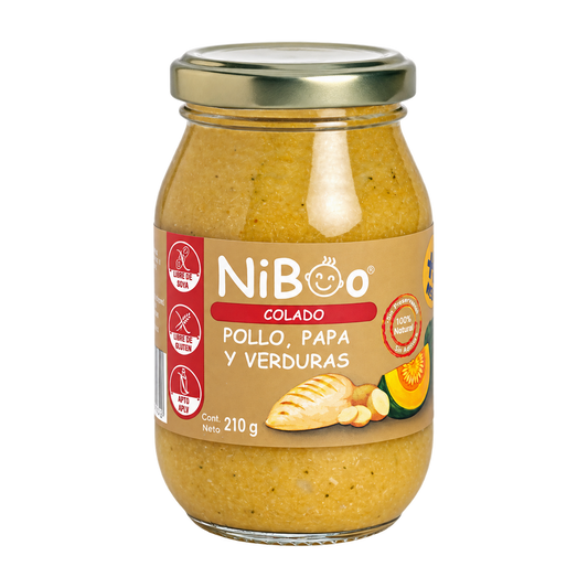 Niboo, Colado pollo, papas y verduras 210g