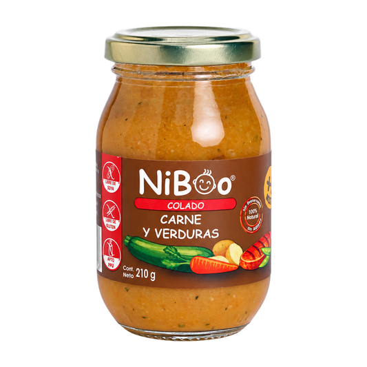 Niboo, Colado carne y verduras 210g
