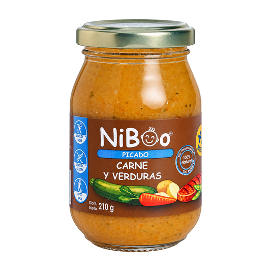 Niboo,Picado carne y verduras 210g