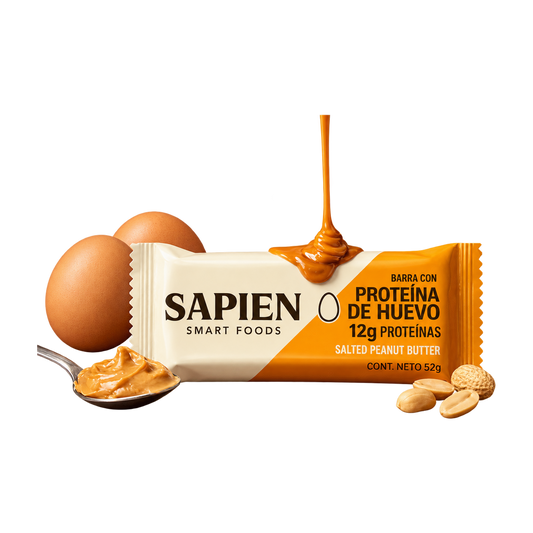 Sapien, Barra salted peanut butter con proteína de huevo 52gr