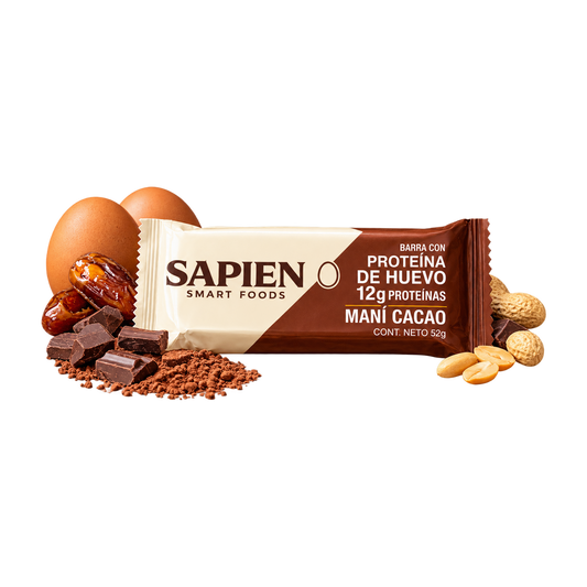 Sapien, Barra cacao con proteína de huevo 52gr