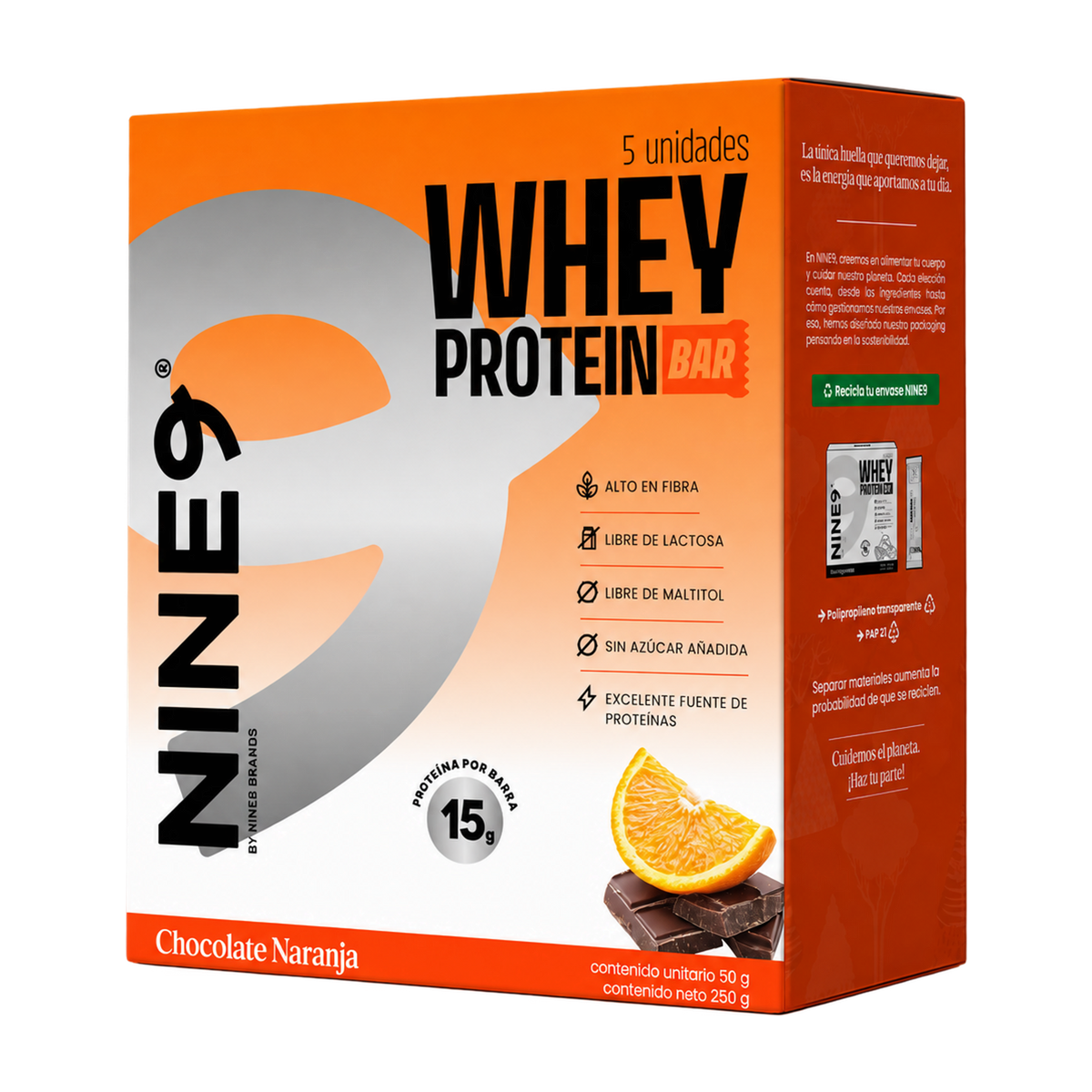 Barra Whey Chocolate - Naranja 50gr — Nine9