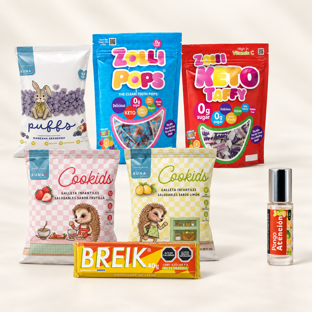 Imagen referencial del Pack Cyber Niños: productos agrupados.