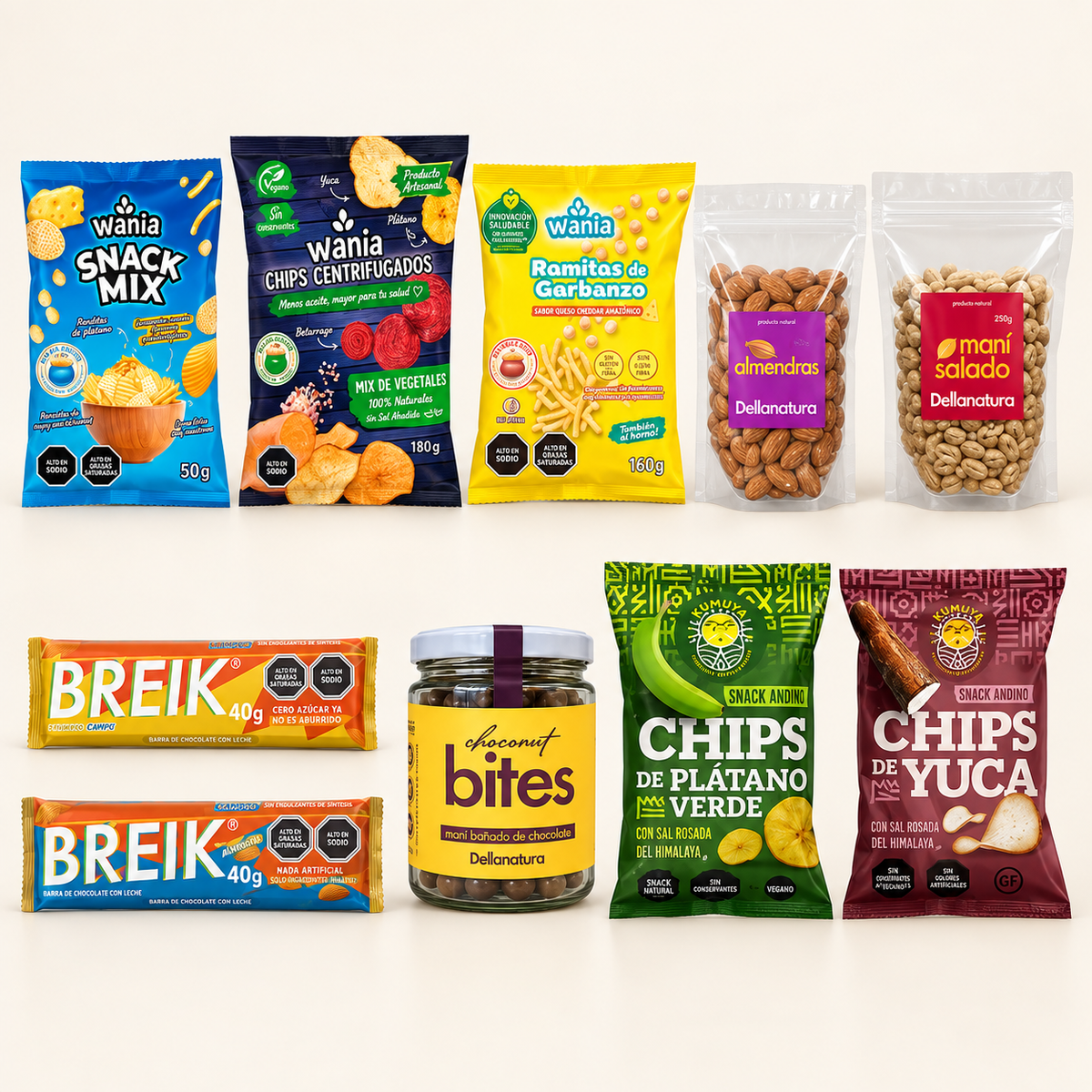 Imagen referencial del Pack Cyber Picoteo: productos agrupados.