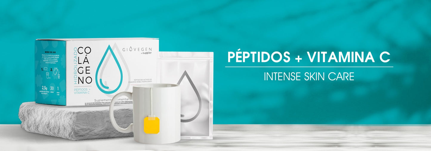 Giovegen, Colágeno Hidrolizado Intense Skin Care 30 Sobres