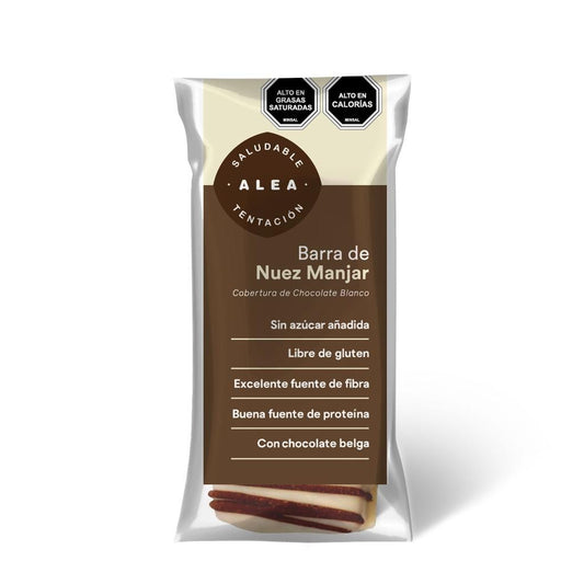 Alea, Barra de Nuez Manjar chocolate blanco
